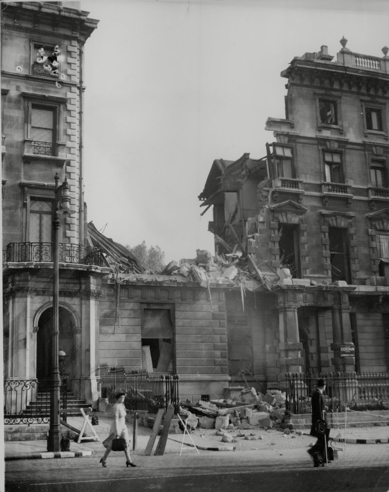 The property was bombed in WWII a few years after The Queen moved out