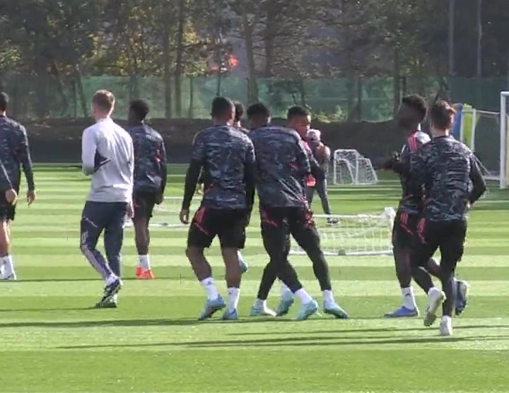 Thomas Partey purposely bumped into Gabriel Jesus in training