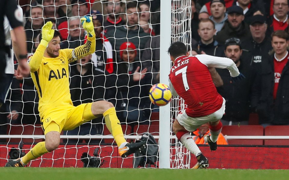 Sanchez lost just twice against Tottenham as an Arsenal player