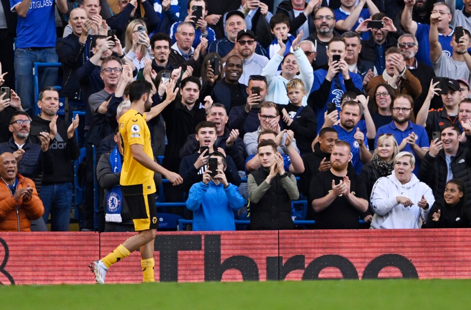 Costa waved to fans as he walked back to the dugout