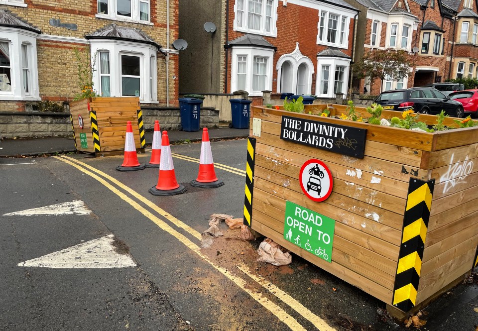 Measures put up by Oxford City Council have been repeatedly vandalised and even set on fire by opponents of the scheme