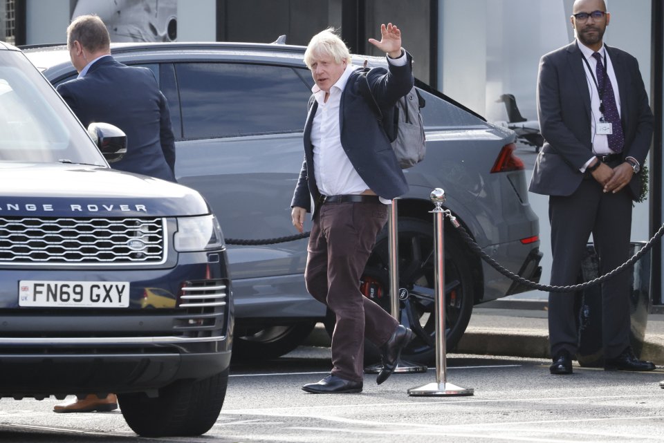 Boris, arriving at Gatwick Airport, is eyeing the mother of all political comebacks after Liz Truss resigned