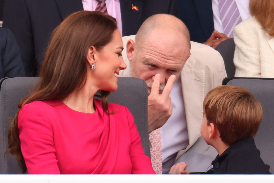 Mike gestures towards Prince Louis during the Platinum Jubilee Pageant outside Buckingham Palace