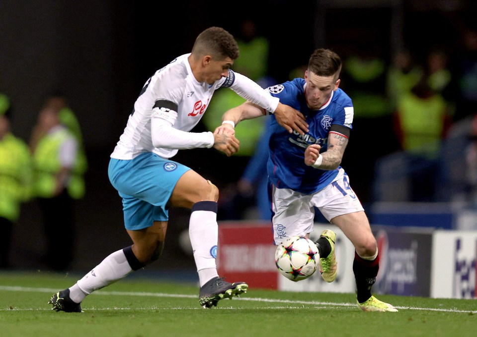 Rangers were soundly beaten 3-0 by Napoli at Ibrox