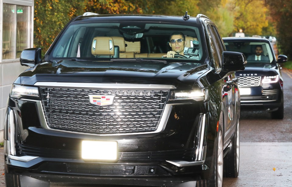 Cristiano Ronaldo turned up to Manchester United training in his sunglasses