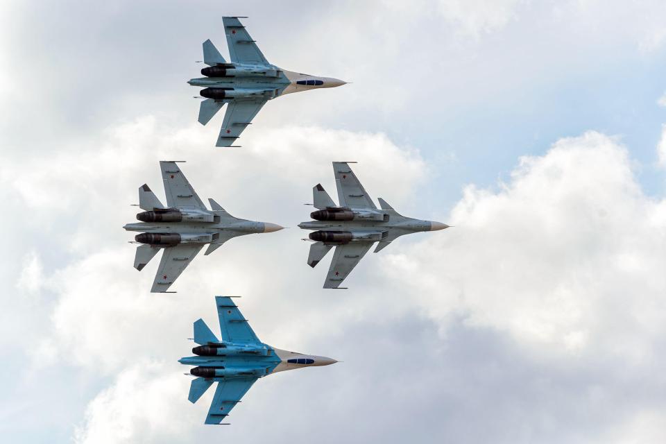 The Russian jets were tailing the four-engine RAF plane for 90 minutes