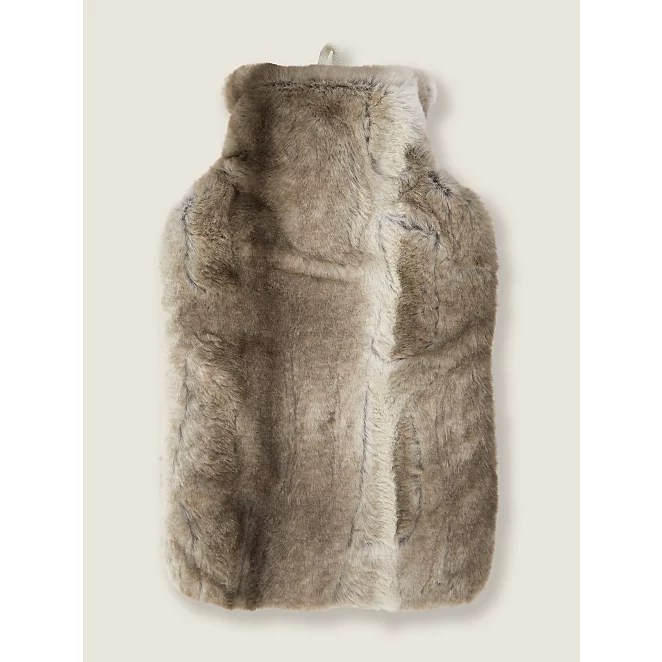 Natural Animal Print Faux Fur Hot Water Bottle, £6