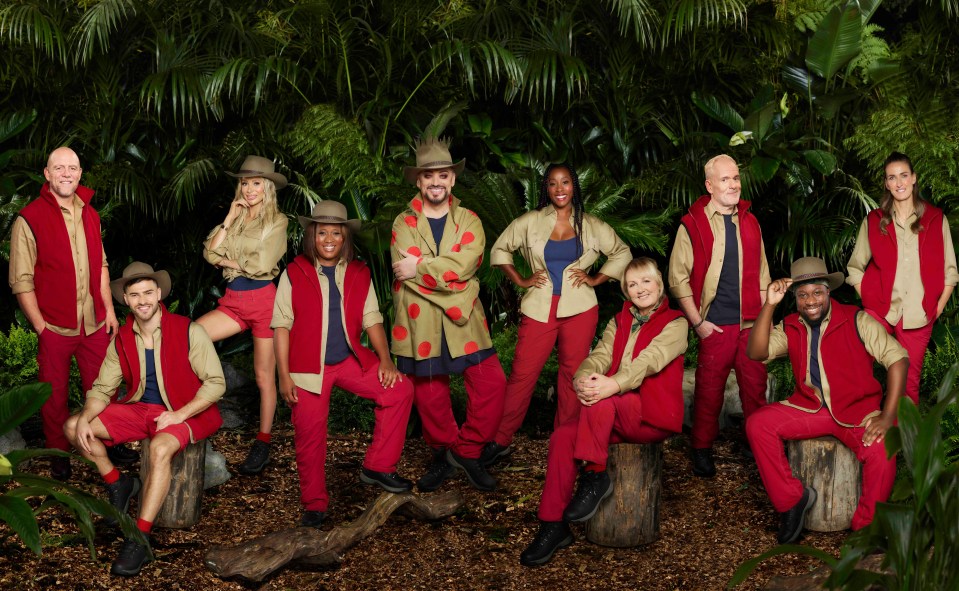 This year's line-up, from left to right: Mike Tindall, Owen Warner, Olivia Attwood, Charlene White, Boy George, Chantelle Douglas, Sue Cleaver, Chris Moyles, Babatunde Aléshé and Jill Scott