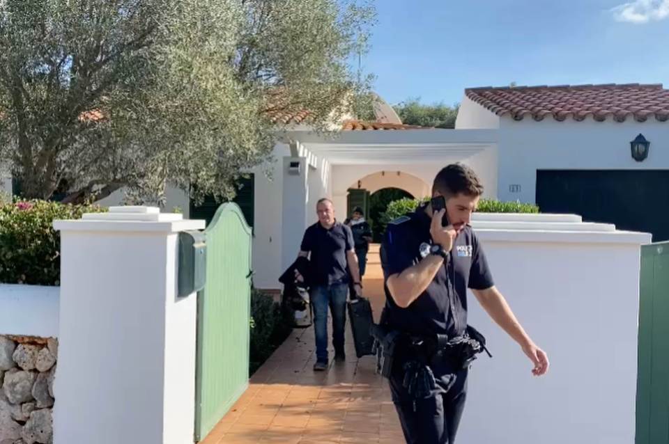 Police at the villa today in Menorca