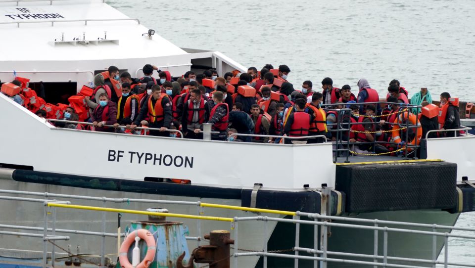 Many of the migrants at the hotel crossed the English Channel by boat