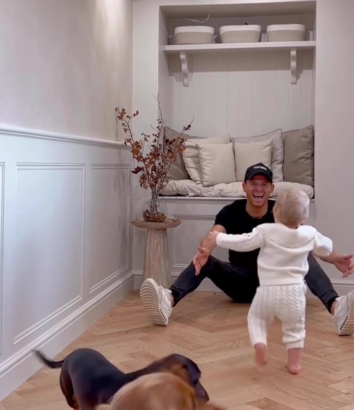 Joe Swash was left emotional as he watched his little girl walk for the first time