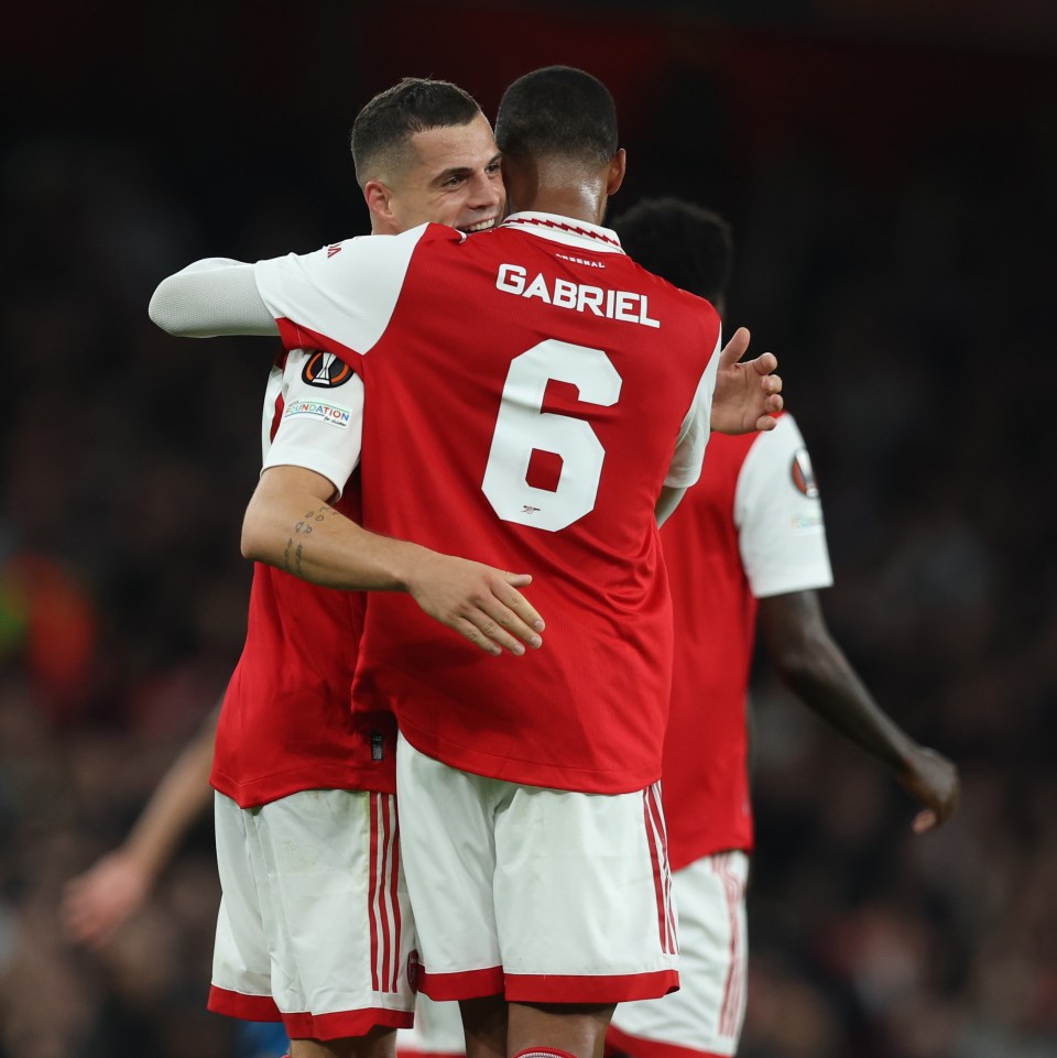 Granit Xhaka celebrates Arsenal's winner