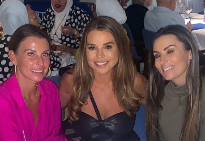 Coleen and Bardsley’s partner Tanya joined them in the Greek restaurant