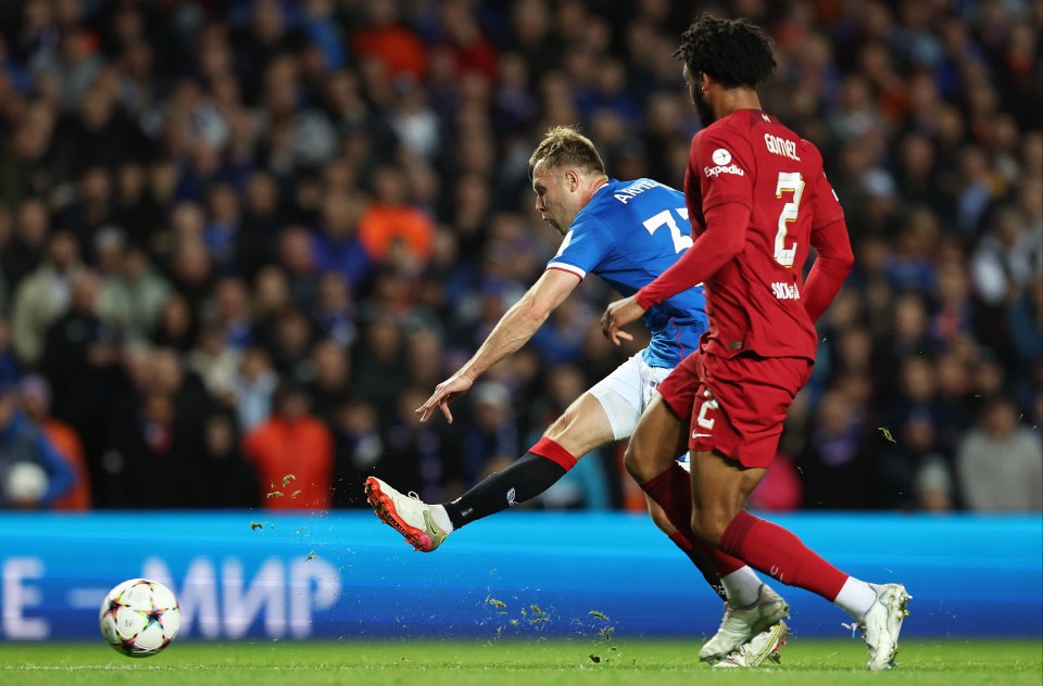 Scott Arfield had Ibrox bouncing with his opener