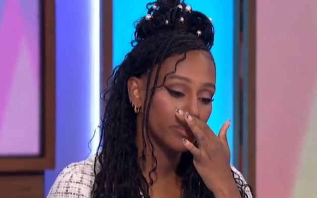 Alexandra Burke became emotional as she discussed her baby on Loose Women