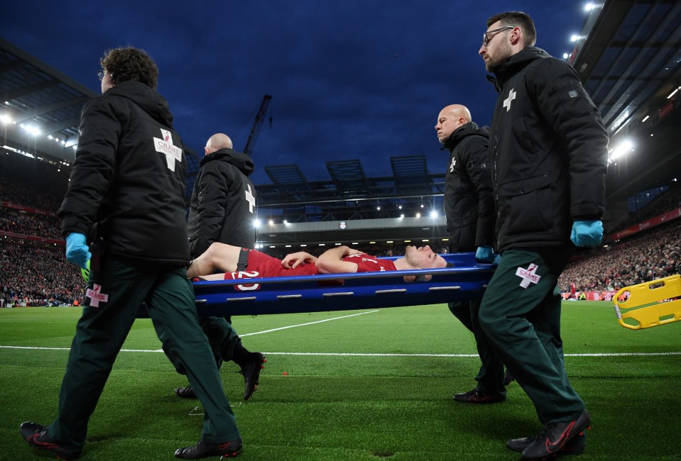 Jota was carried off the pitch on a stretcher