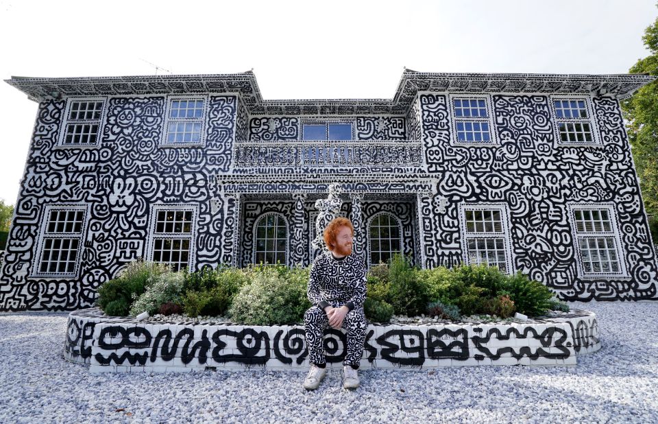 Artist Sam Cox, 'Mr Doodle', has covered all of his £1.35million Kent mansion in doodles