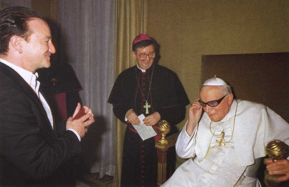 Bono recalls the iconic moment when Pope John Paul II wore his funky sunglasses