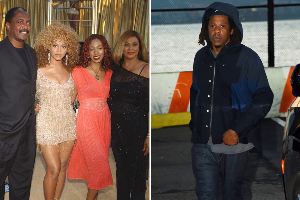 Mathew Knowles, pictured with Beyonce, Solange and Tina, had no time for Jay-Z