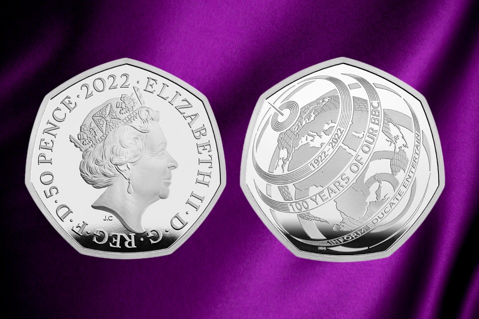 The Royal Mint has unveiled a new 50p coin to mark the BBC's centenary