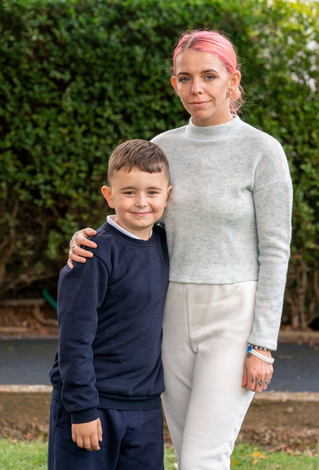 Jade with son Ronnie, now seven - now awarded £100,000 out of court