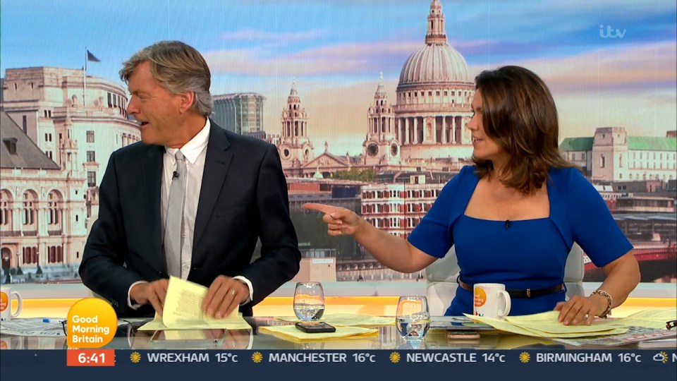 Richard Madeley and Susanna Reid were left scrambling to regain control after a piece of set collapsed