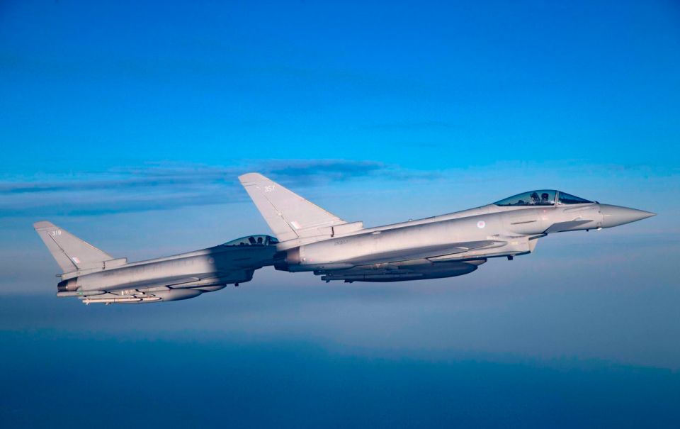 Two RAF Typhoons were scrambled for the secretive voyage