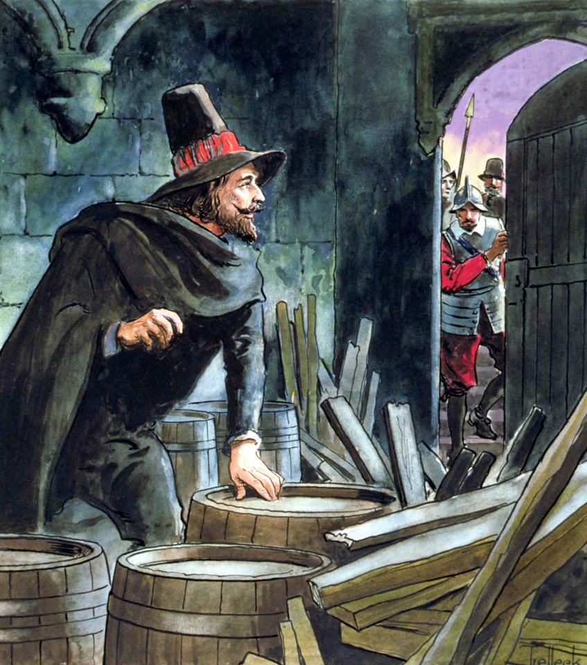 Guy Fawkes was the man caught red-handed during the Gunpowder Plot