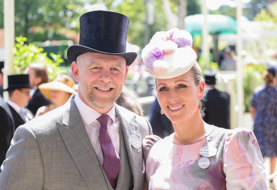 Former England rugby star Mike with wife Zara at the Royal Ascot in June