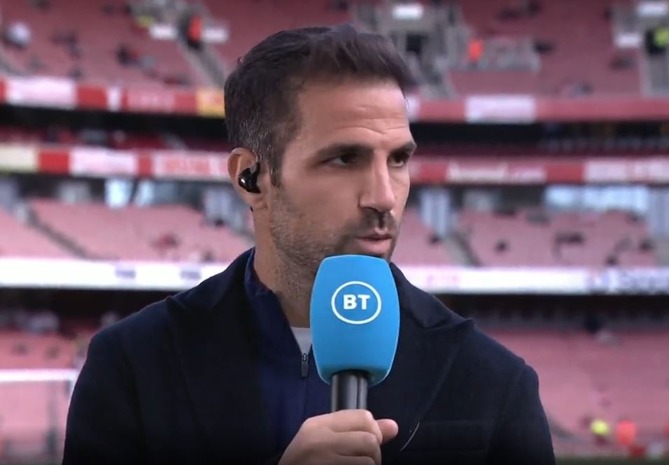 Cesc Fabregas was on punditry duty for the North London derby