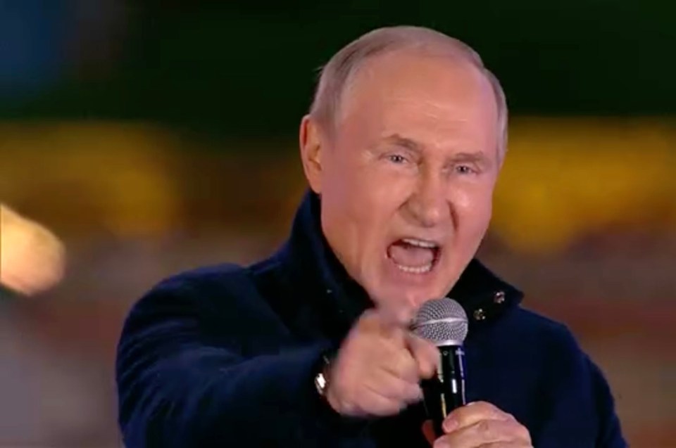 Putin had a manic look on his face during a parade in Moscow's Red Square