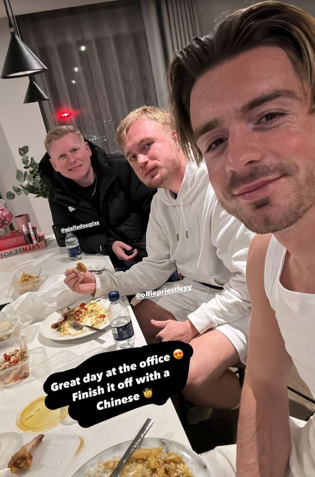 Jack Grealish celebrated with a Chinese takeaway