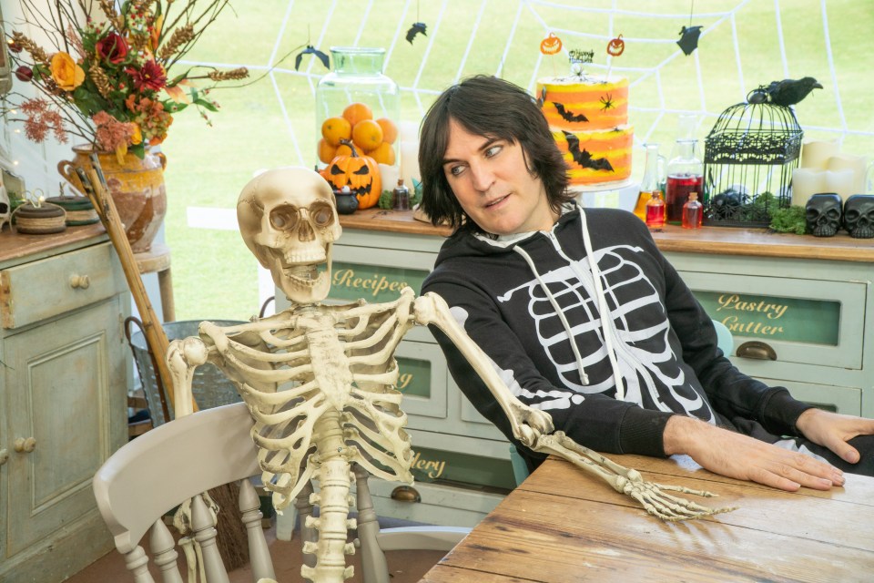 Noel Fielding wore a suitably appropriate skeleton onesie