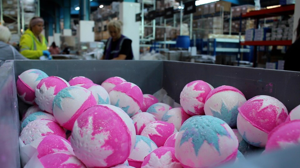 Snow fairy bath bombs being created for the Christmas season