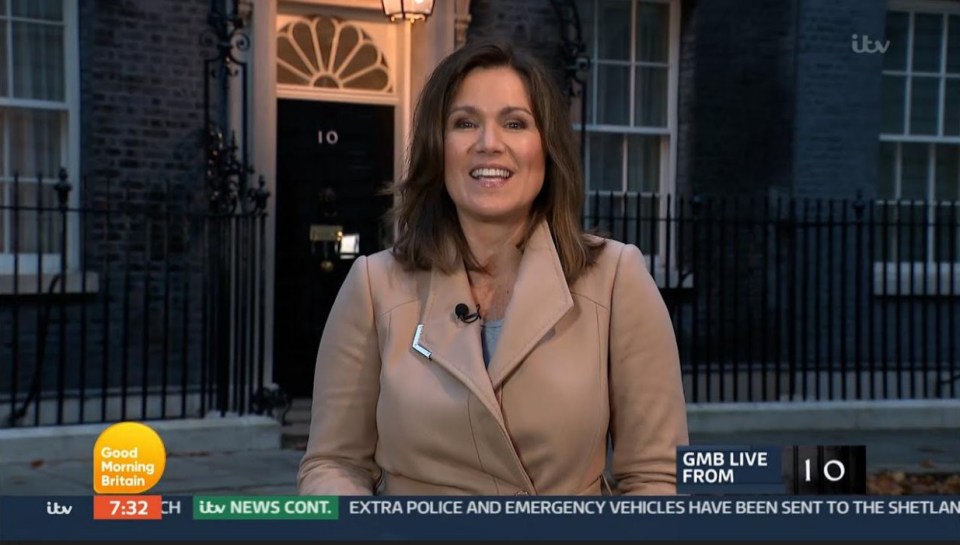 Susanna reported live from Downing Street during Friday's show