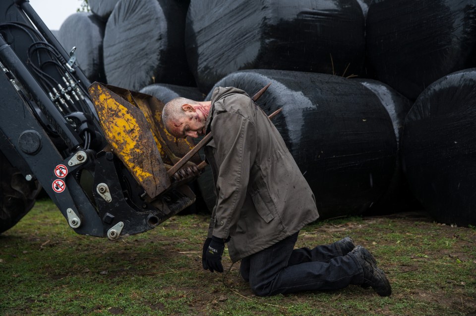 Sam's life is hanging in the balance with a brutal skewering from an upturned digger