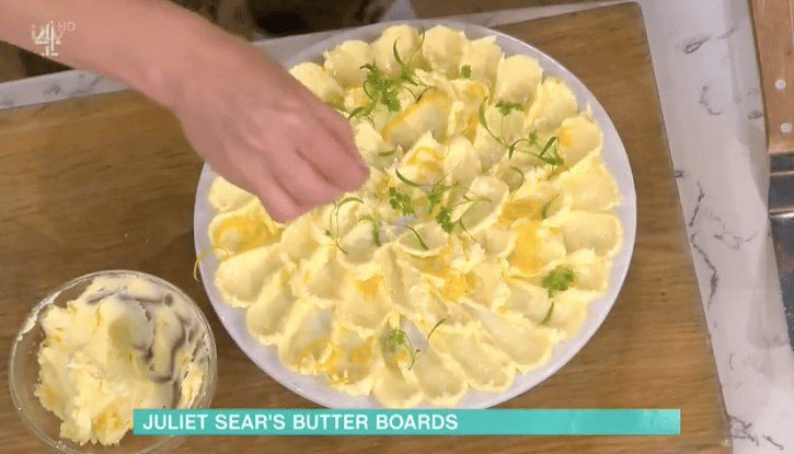 The feature demonstrated how to make a 'butter board'