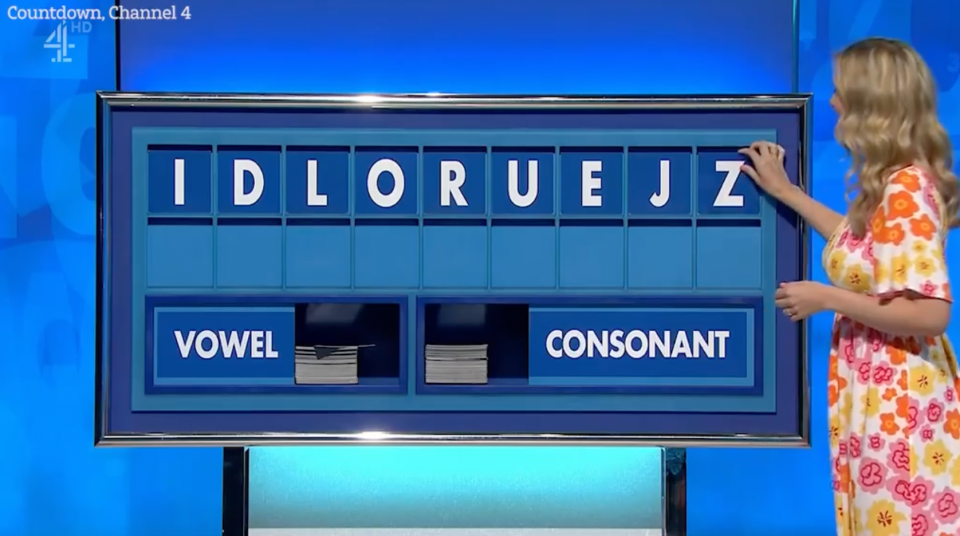 Rachel Riley squirmed when she noticed a rude phrase on Countdown