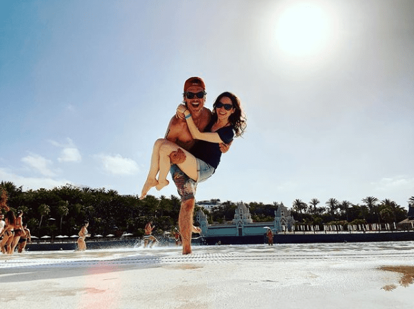 Andrew shared an adorable snap of the pair on their first holiday together