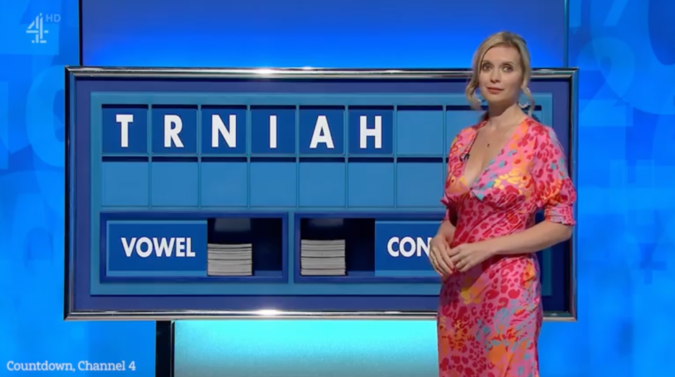 Rachel Riley dazzled in a revealing low-cut dress on Countdown