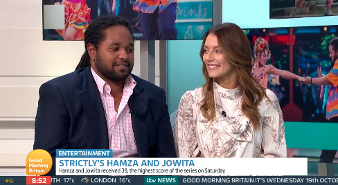 Hamza was joined by pro dance partner Jowita