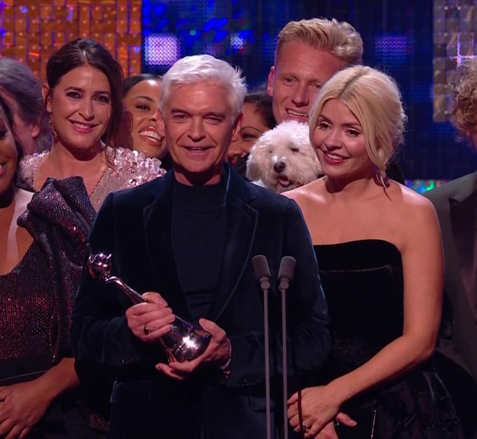 Phillip Schofield and Holly Willoughby beam as they pick up the NTA's Best Daytime gong for this morning