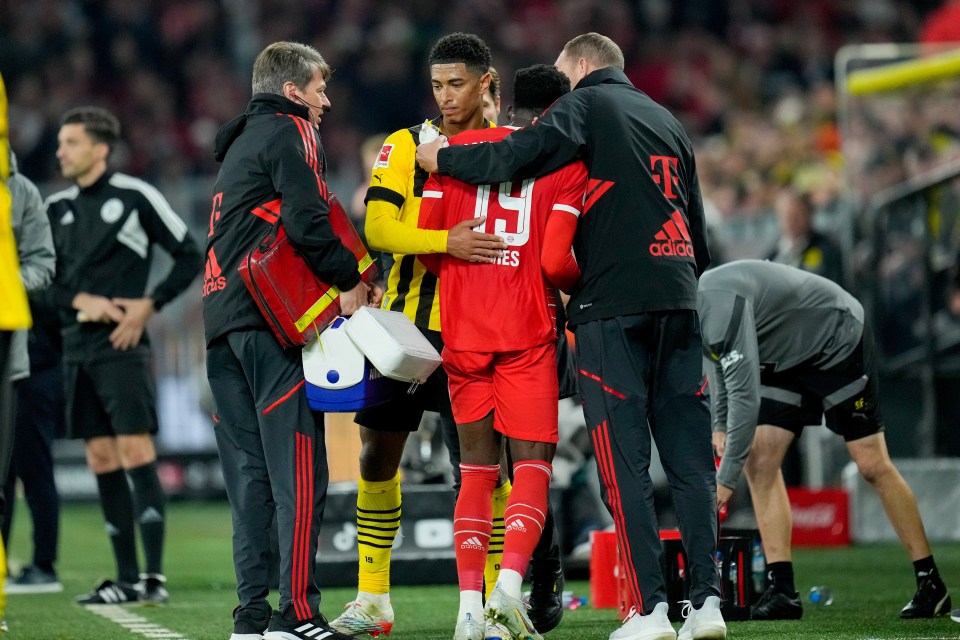 Alphonso Davies was taken to hospital during the derby with Borussia Dortmund