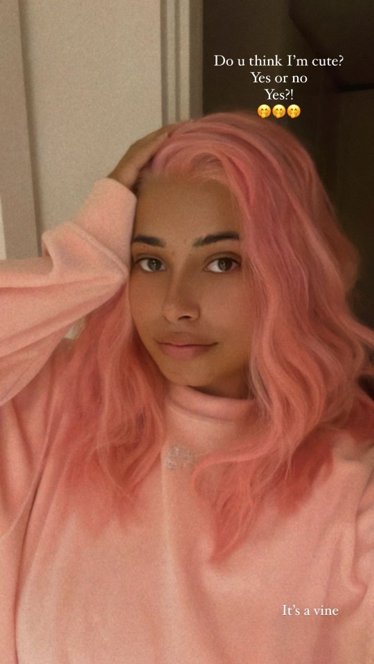 She showed off her pink hair on Instagram