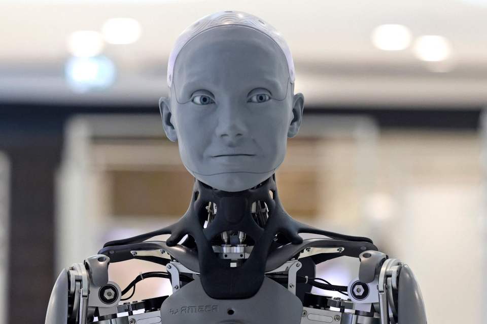 The hyperrealistic robot introduced herself to visitors of the Museum