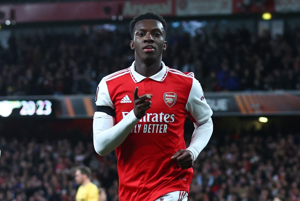 Eddie Nketiah has scored in both of Arsenal's Europa League games this season