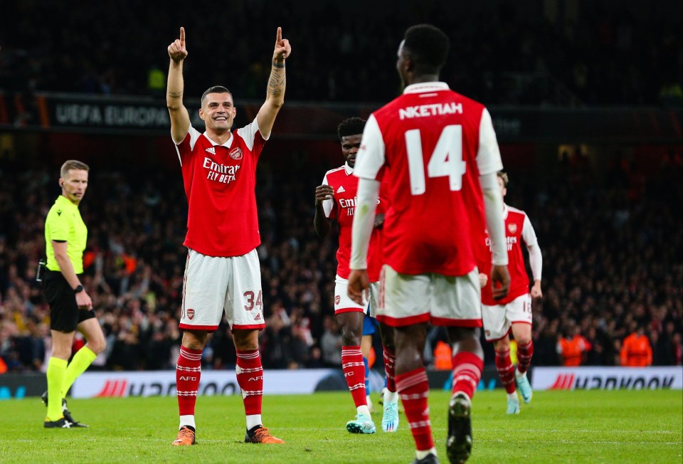 The Swiss midfielder ensured Arsenal maintained their 100 per cent record in Europe