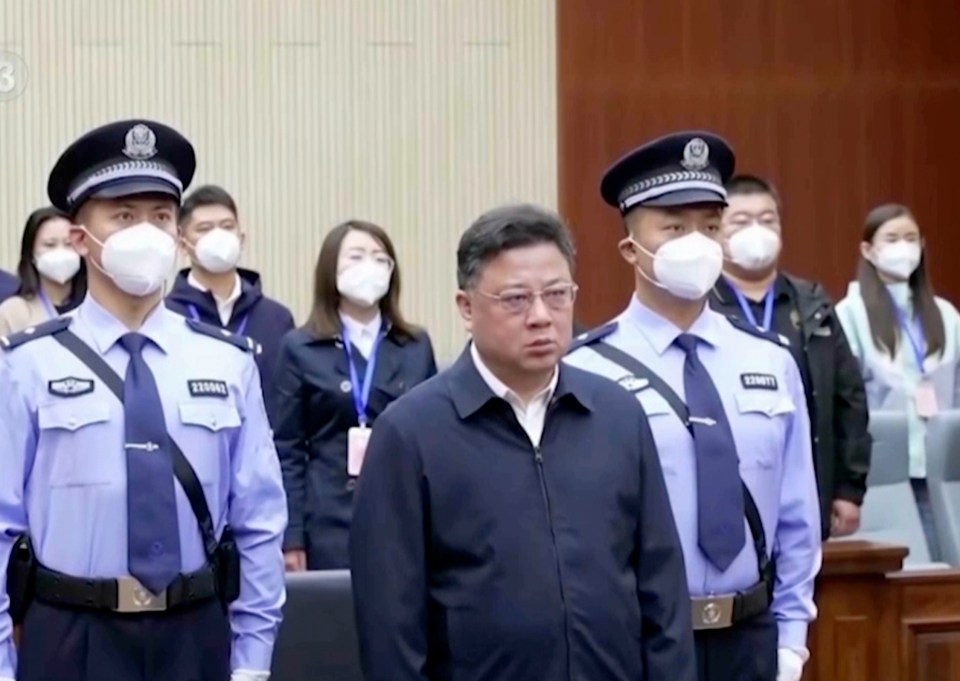 Sun Lijun in the dock as he was sentenced to death