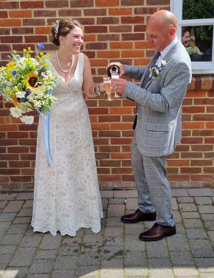 Joanne bagged her dress for just £50 and had a bargain bouquet made