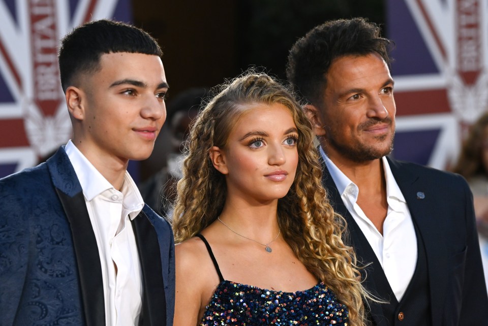 Peter Andre came with his two eldest children, Princess and Junior